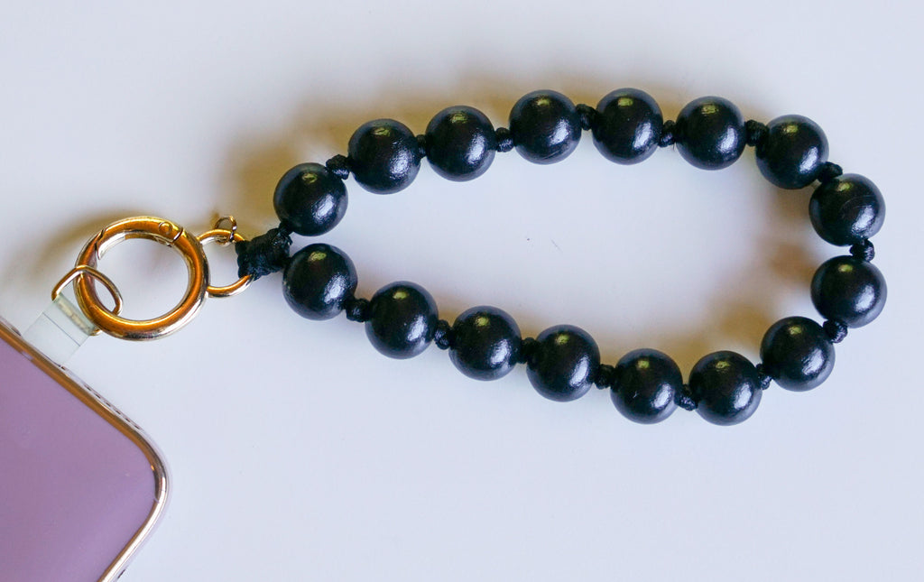 Monastery Wood Beaded Cell Phone Wristlet Lanyard